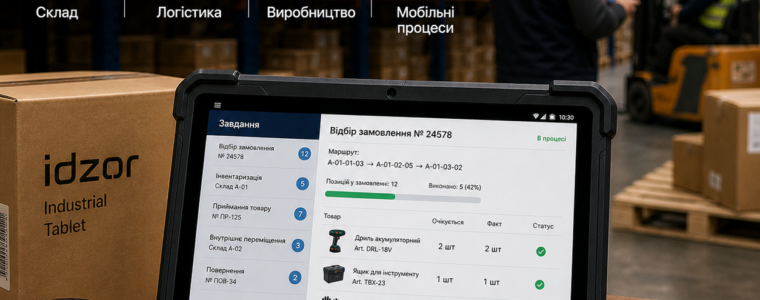 Промислові планшети Idzor: мобільність і витривалість для складу